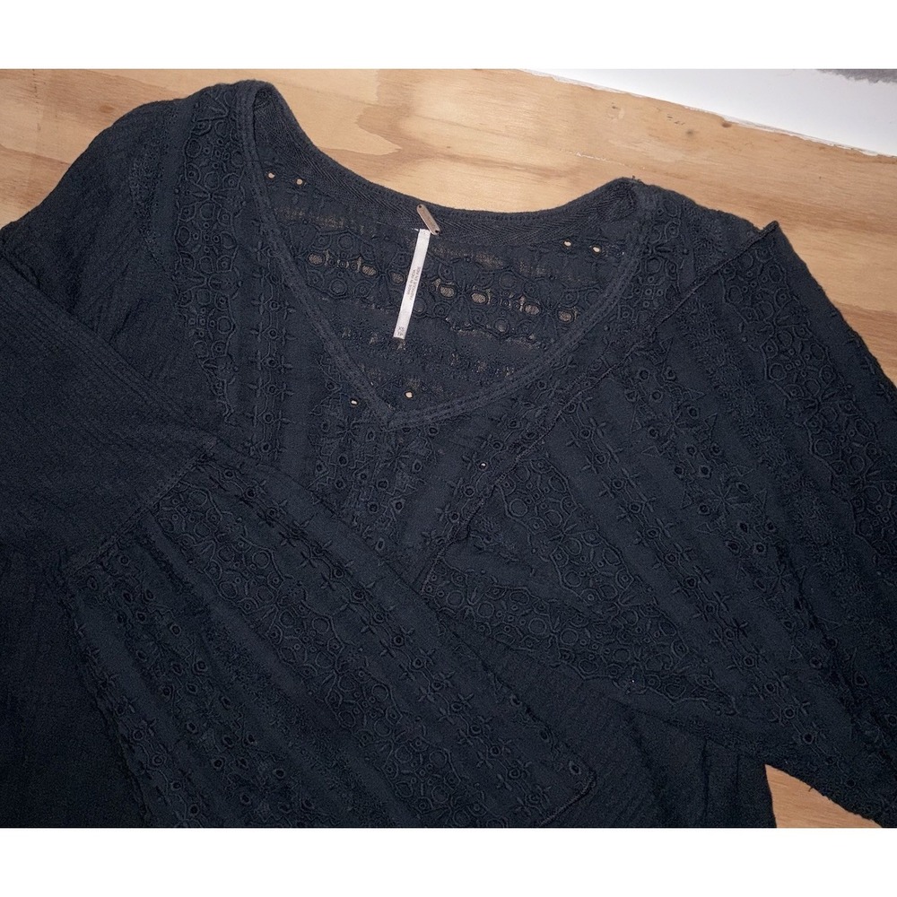 Free People XS‎ Women's Parisian Nights Top Embroidered Eyelet XS